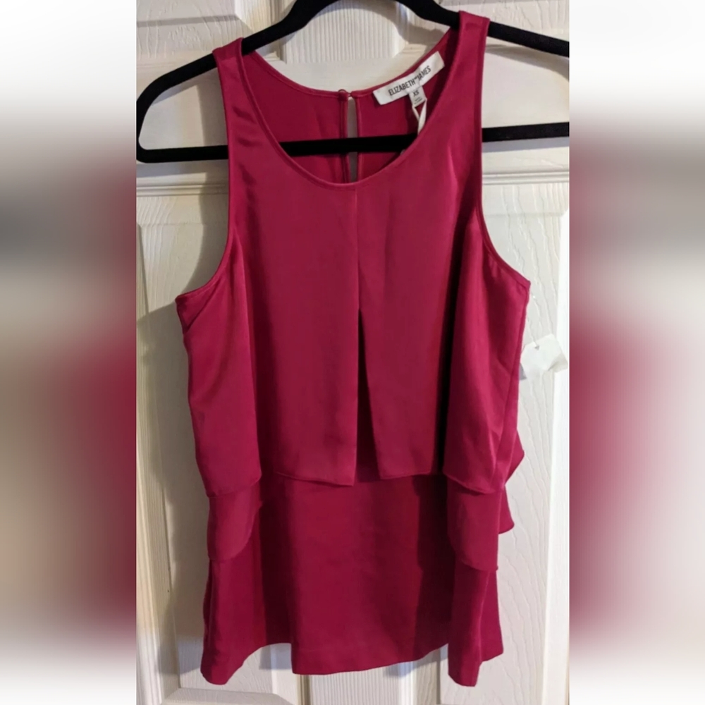 Elizabeth and James Pink Top Magenta Blouse XS Cassis Cosmos Valentine's Day